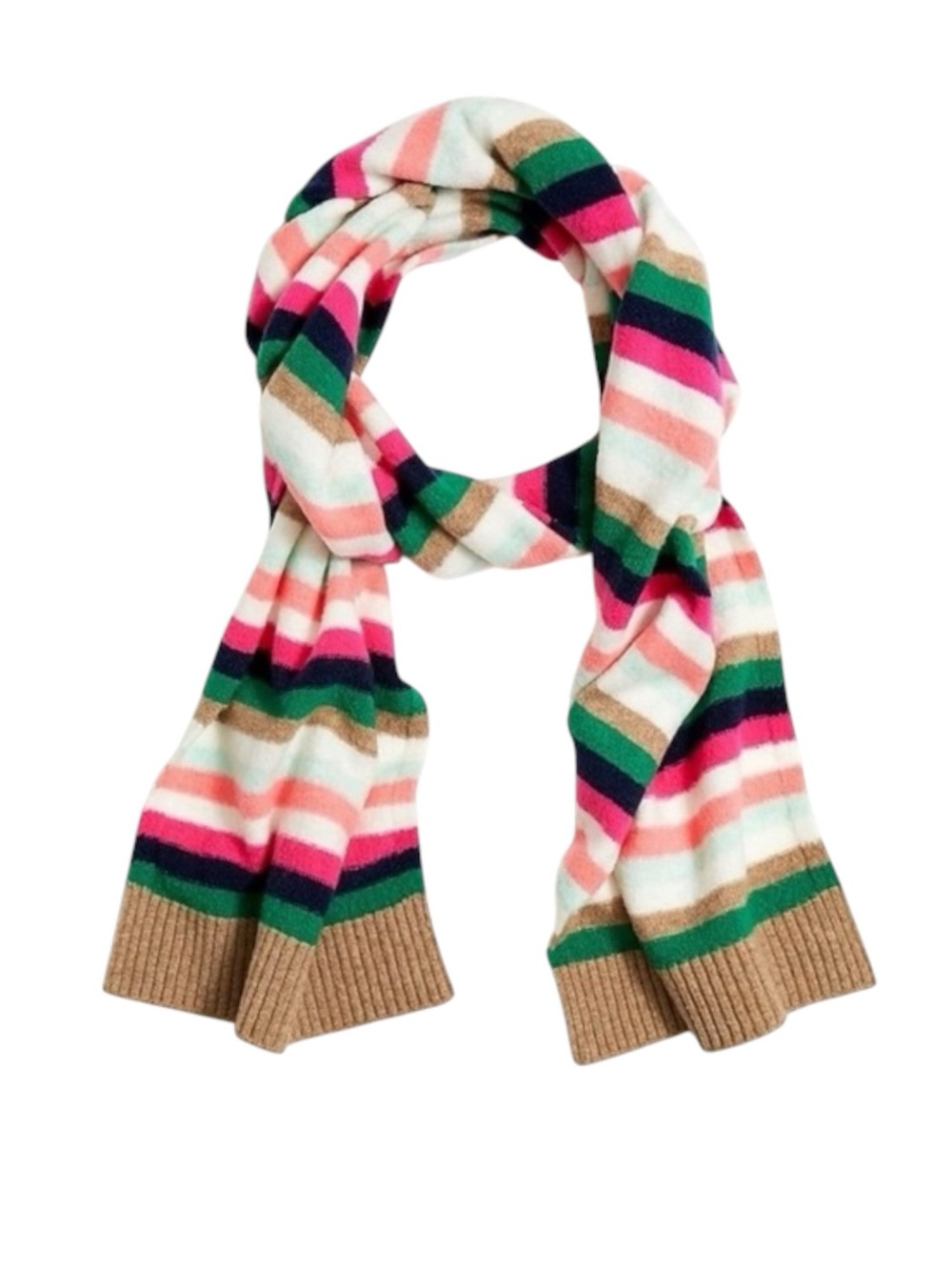 J. Crew Factory Striped Wool Blend Super Soft Scarf Unisex Cozy Winter Ski Vacay